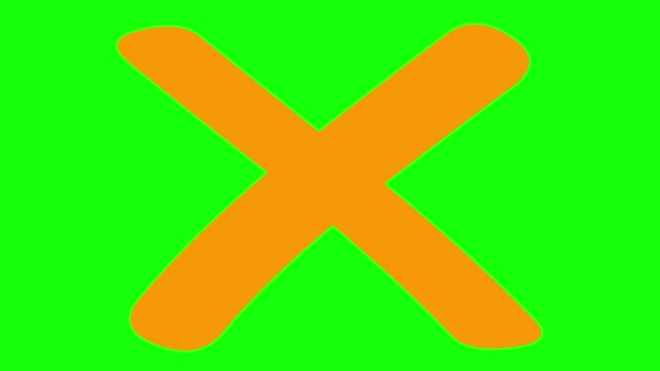 Objeví Oranžový Symbol Kříže Ikona Nakreslená Pojem Prohibice Ploché Vektorové — Stock video