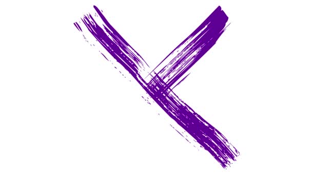 Geanimeerde Hand Getekende Violette Kruis Verschijnt Het Symbool Getekend Begrip — Stockvideo