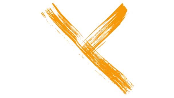 Appare Una Croce Arancione Disegnata Mano Animata Simbolo Disegnato Concetto — Video Stock