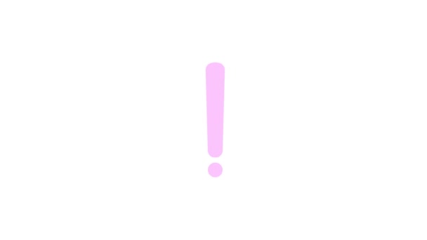 Κινούμενο Ροζ Σύμβολο Θαυμαστικού Ακτίνα Από Ακτίνες Γύρω Από Σύμβολο — Αρχείο Βίντεο