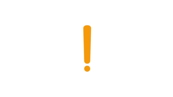 Simbolo Arancione Animato Punto Esclamativo Radiosità Dai Raggi Intorno Simbolo — Video Stock