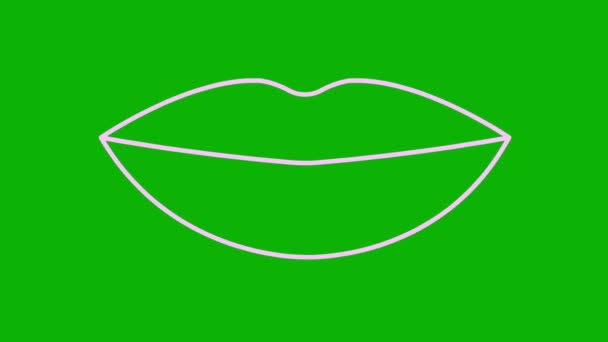 Símbolo Lábios Rosa Animado Aumenta Diminui Ícone Linear Vídeo Loop — Vídeo de Stock