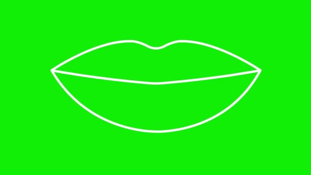 Simbol Bibir Putih Animasi Meningkat Dan Menurun Ikon Linear Video — Stok Video