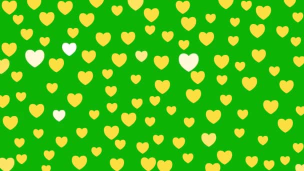 Animado Brilho Coração Amarelo Fundo Para Dia Dos Namorados Férias — Vídeo de Stock