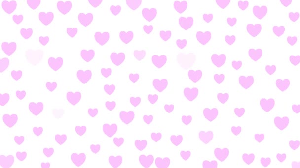 Animované Růžové Srdíčko Pozadí Pro Valentýna Dovolená Plochá Vektorová Ilustrace — Stock video