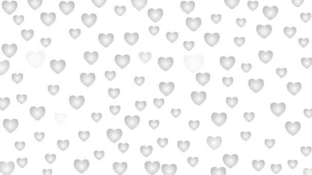 Animado Brilho Coração Prata Fundo Para Dia Dos Namorados Férias — Vídeo de Stock