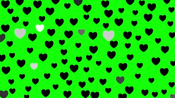 Animované Černé Srdce Svítí Pozadí Pro Valentýna Dovolená Plochá Vektorová — Stock video
