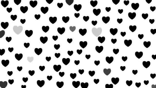 Animované Černé Srdce Svítí Pozadí Pro Valentýna Dovolená Plochá Vektorová — Stock video