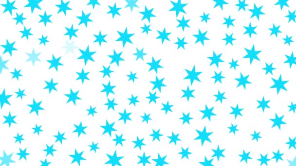 Κινούμενα Μπλε Αστέρια Λάμπουν Έναστρο Μαγικό Υπόβαθρο Επίπεδη Διανυσματική Απεικόνιση — Αρχείο Βίντεο