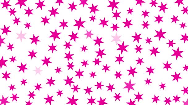 Анимационные Розовые Звезды Сияют Звездно Пурпурный Фон Плоская Векторная Иллюстрация — стоковое видео
