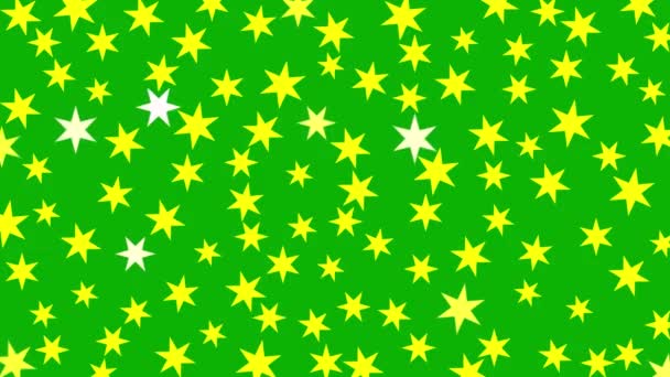 Animowane Żółte Gwiazdy Lśnią Gwiaździste Magiczne Tło Płaska Ilustracja Wektor — Wideo stockowe