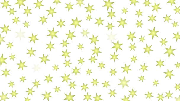 生机勃勃的金色星星闪闪发光 星光灿烂的魔法背景白色背景上孤立的平面矢量图解 — 图库视频影像