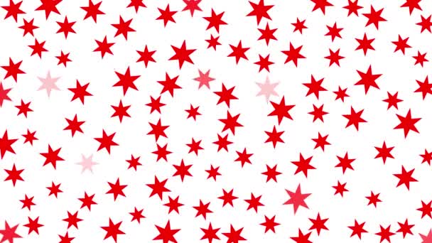 生动活泼的红星闪闪发光 星光灿烂的魔法背景白色背景上孤立的平面矢量图解 — 图库视频影像