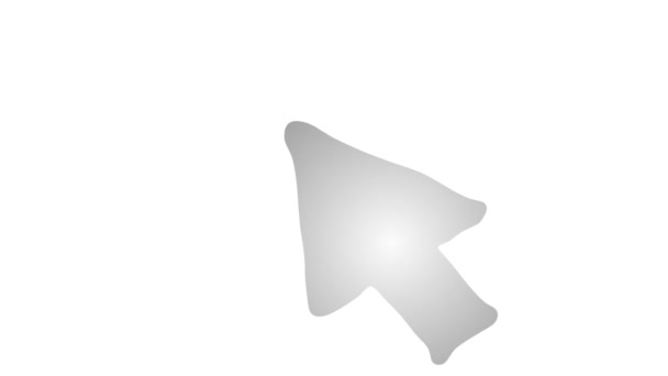 Animowany Srebrny Symbol Kursora Myszy Promieniami Strzałki Kliknięcia Ikona Stylu — Wideo stockowe