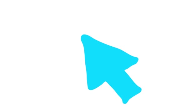 Símbolo Azul Animado Cursor Mouse Com Raios Flecha Move Cliques — Vídeo de Stock