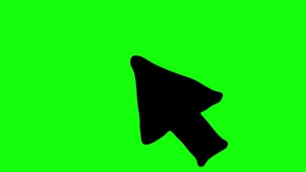 Анимированный Черный Символ Курсора Мыши Лучами Стрелки Движутся Кликают Икона — стоковое видео