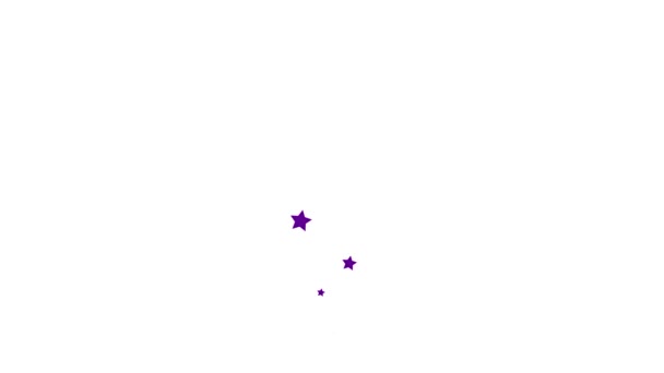 Анимированный Фонтан Звезд Летит Снизу Вверх Фиолетовые Символы Зацикленное Видео — стоковое видео