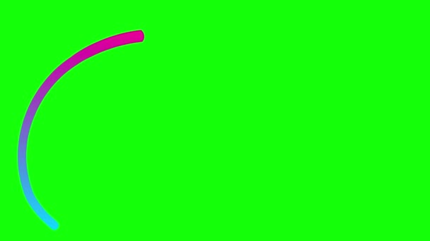 ループ付きの矢印のピンクブルーのアニメーションシンボル 手描きの矢印が右を指している 緑色の背景に分離されたベクトルイラスト — ストック動画
