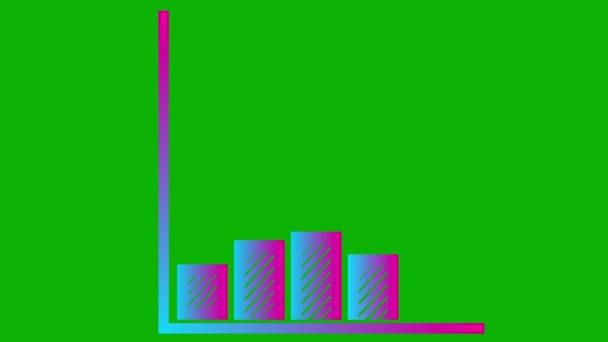 Animovaný Graf Finančního Růstu Grafem Trendu Růžová Modrá Symbol Růst — Stock video