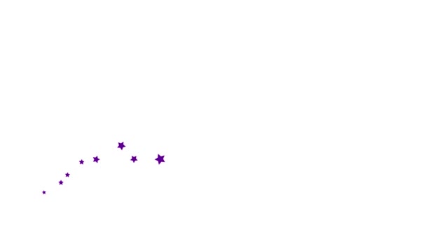 Animerade Violetta Stjärnor Flyger Från Vänster Till Höger Våg Flygande — Stockvideo