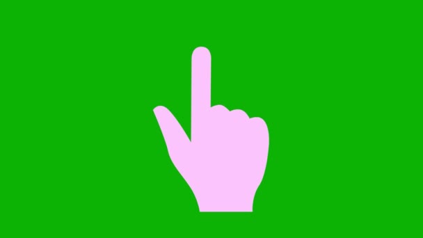Κινούμενο Ροζ Σύμβολο Του Χεριού Δείκτη Δείκτες Δείκτη Βιντεοσκοπημένο Διανυσματική — Αρχείο Βίντεο