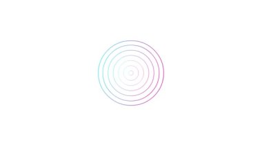 Animated increasing pink blue line circles from the center. Vector illustration isolated on white background.