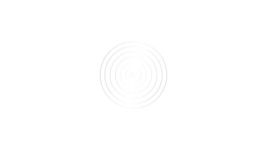 Animated increasing silver line circles from the center. Vector illustration isolated on white background.