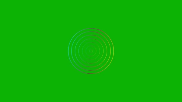 Animated Increasing Colored Line Circles Center Rainbow Color Vector Illustration — ストック動画