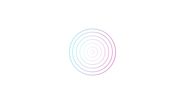 Animated Increasing Pink Blue Line Circles Center Vector Illustration Isolated — Stok Video