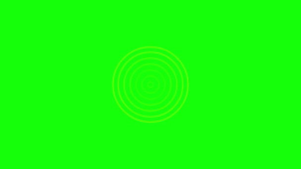 Animated Increasing Orange Line Circles Center Vector Illustration Isolated Green — 图库视频影像