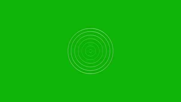 Animated Increasing Silver Line Circles Center Vector Illustration Isolated Green — Stok Video