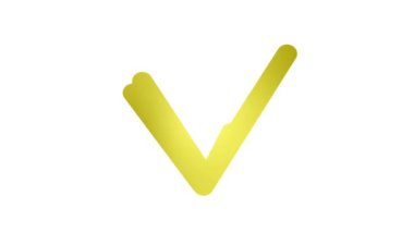 İşaretli işaretli altın renkli animasyon. Elle çizilmiş sembol. Vektör illüstrasyonu beyaz arkaplanda izole edildi.