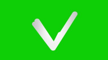 İşaretli işaretli altın renkli animasyon. Elle çizilmiş sembol. Vektör illüstrasyonu yeşil arkaplanda izole edildi.