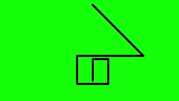 Animowany Czarny Liniowy Symbol Domu Jest Stopniowo Rysowany Koncepcja Domu — Wideo stockowe