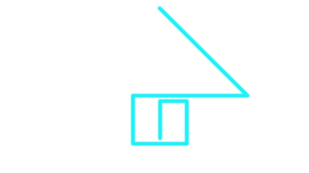 Símbolo Linear Azul Animado Casa Desenha Gradualmente Conceito Casa Imóveis — Vídeo de Stock
