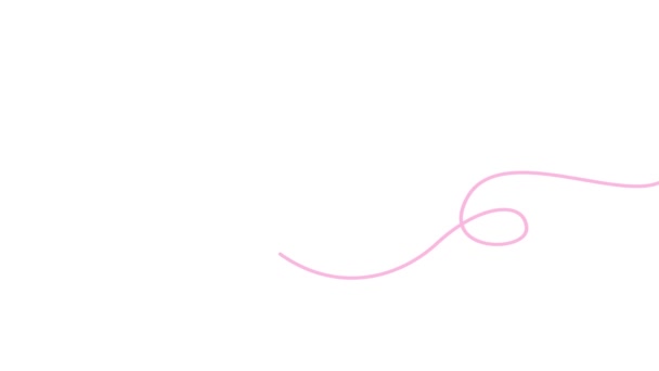 Являються Зникають Анімовані Рожеві Стрічки Декоративна Лінія Петлями Відео Петлею — стокове відео