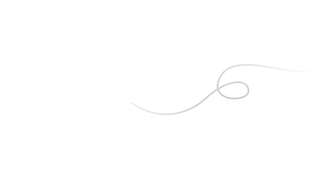 动画银带出现和消失 装饰线与环线 循环视频 白色背景上孤立的线性向量图 — 图库视频影像