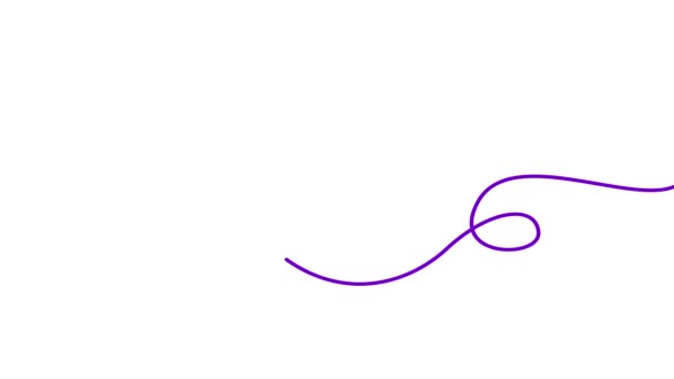 Animated Violet Tape Appear Disappear Decorative Line Loops Looped Video — Stock Video