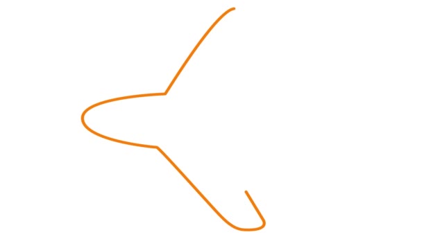 Pomarańczowa Płaszczyzna Animowana Jest Rysowana Symbol Liniowy Pojęcie Podróży Zapętlone — Wideo stockowe