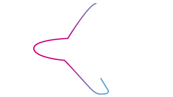 Animated Pink Blue Plane Drawn Linear Symbol Concept Travel Looped — Stock Video