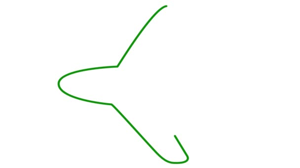 Animowana Zielona Płaszczyzna Jest Rysowana Symbol Liniowy Pojęcie Podróży Zapętlone — Wideo stockowe