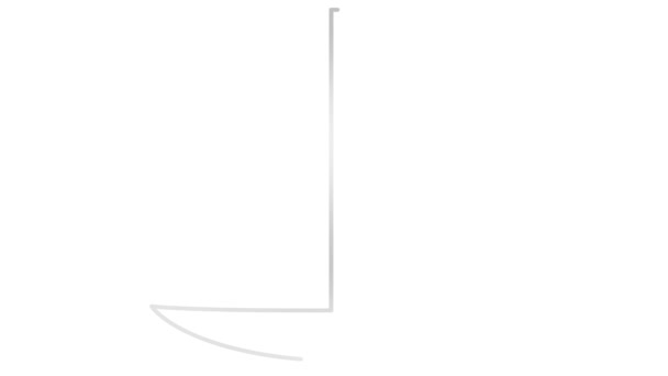 Animowany Srebrny Jacht Jest Rysowany Liniowy Symbol Żaglówki Pojęcie Podróży — Wideo stockowe