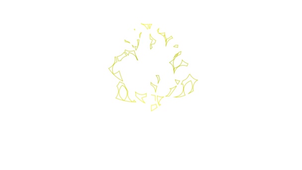 Animowana Liniowa Złota Ikona Drzewa Liśćmi Symbol Linii Jest Narysowany — Wideo stockowe