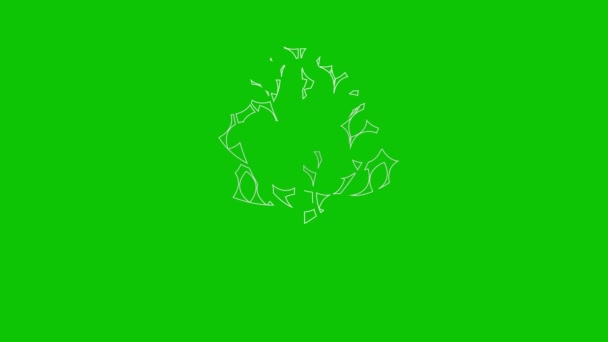 Animowana Liniowa Srebrna Ikona Drzewa Liśćmi Symbol Linii Jest Narysowany — Wideo stockowe