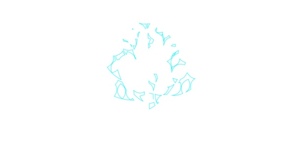 Animovaná Lineární Modrá Ikona Stromu Listy Symbol Čáry Kreslen Postupně — Stock video