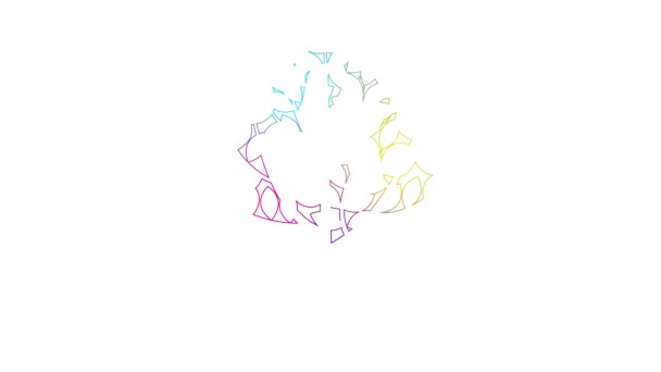 Animowana Liniowa Kolorowa Ikona Drzewa Liśćmi Symbol Linii Jest Narysowany — Wideo stockowe