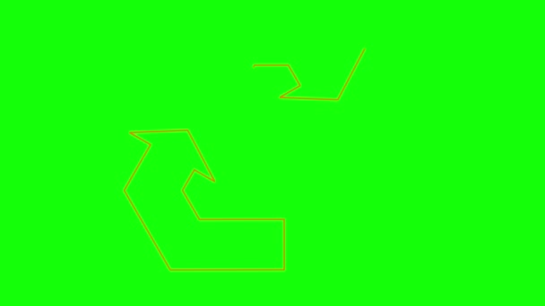 Animated Linear Orange Ecology Icon Drawn Line Symbol Recycle Concept — Stock Video