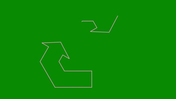 Ícone Ecologia Rosa Linear Animado Desenhado Símbolo Linha Reciclagem Conceito — Vídeo de Stock