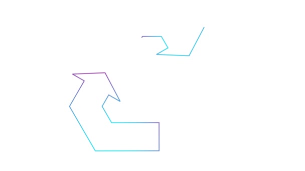 Ícone Ecologia Azul Rosa Linear Animado Desenhado Símbolo Linha Reciclagem — Vídeo de Stock