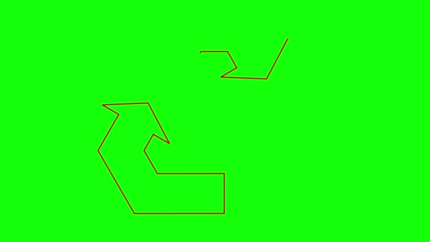 Animated Linear Red Ecology Icon Drawn Line Symbol Recycle Concept — Stock Video